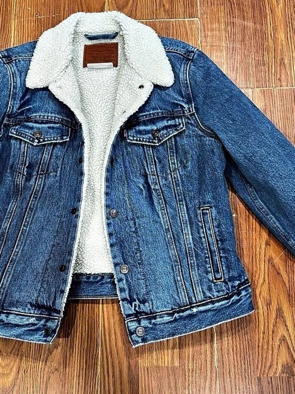 Levi's Original Sherpa Trucker Jacket Blue & White Medium